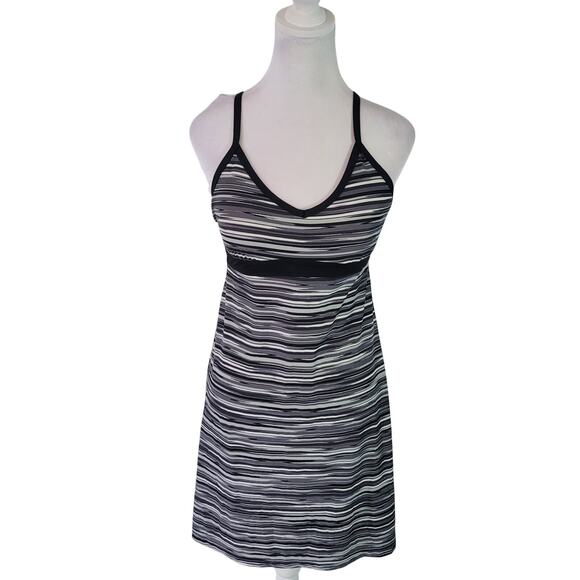 Athleta	Size	XS	Printed Shorebreak Black White Crossback Swim Dress - Picture 2 of 9